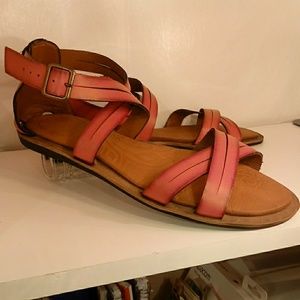 Pink leather sandals